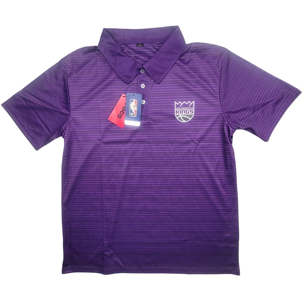 Sacramento Kings NBA Purple Striped Polo Shirt Men's Size Large - NWT‎ Foco